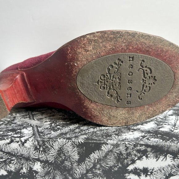 Neosens 38 Boot Red Leather Buttons Rococo Fantasy - Picture 3 of 9